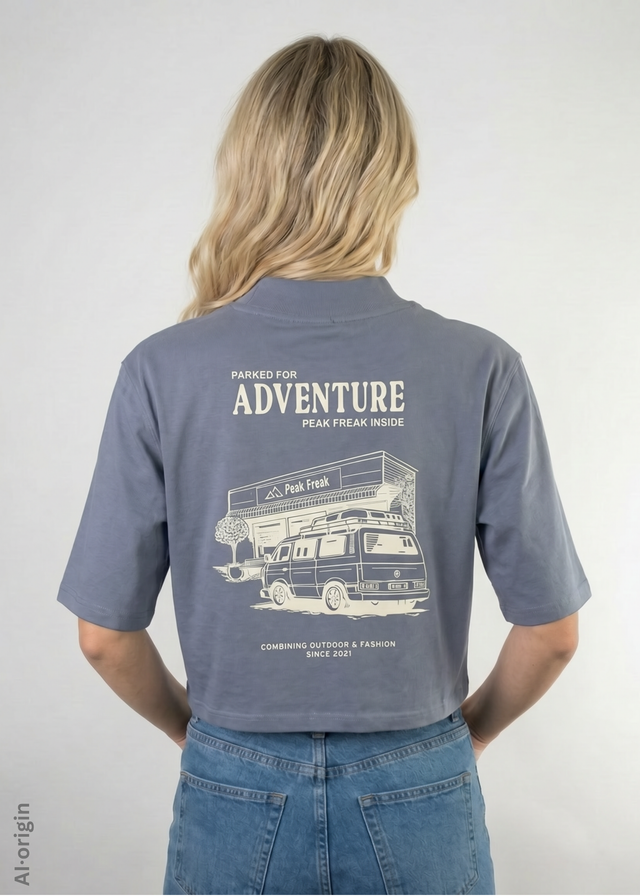 Parked for Adventure Oversize Crop T-Shirt Women