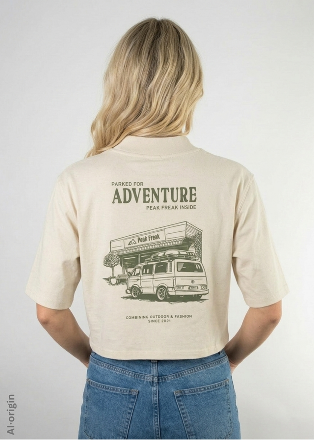 Parked for Adventure Oversize Crop T-Shirt Women