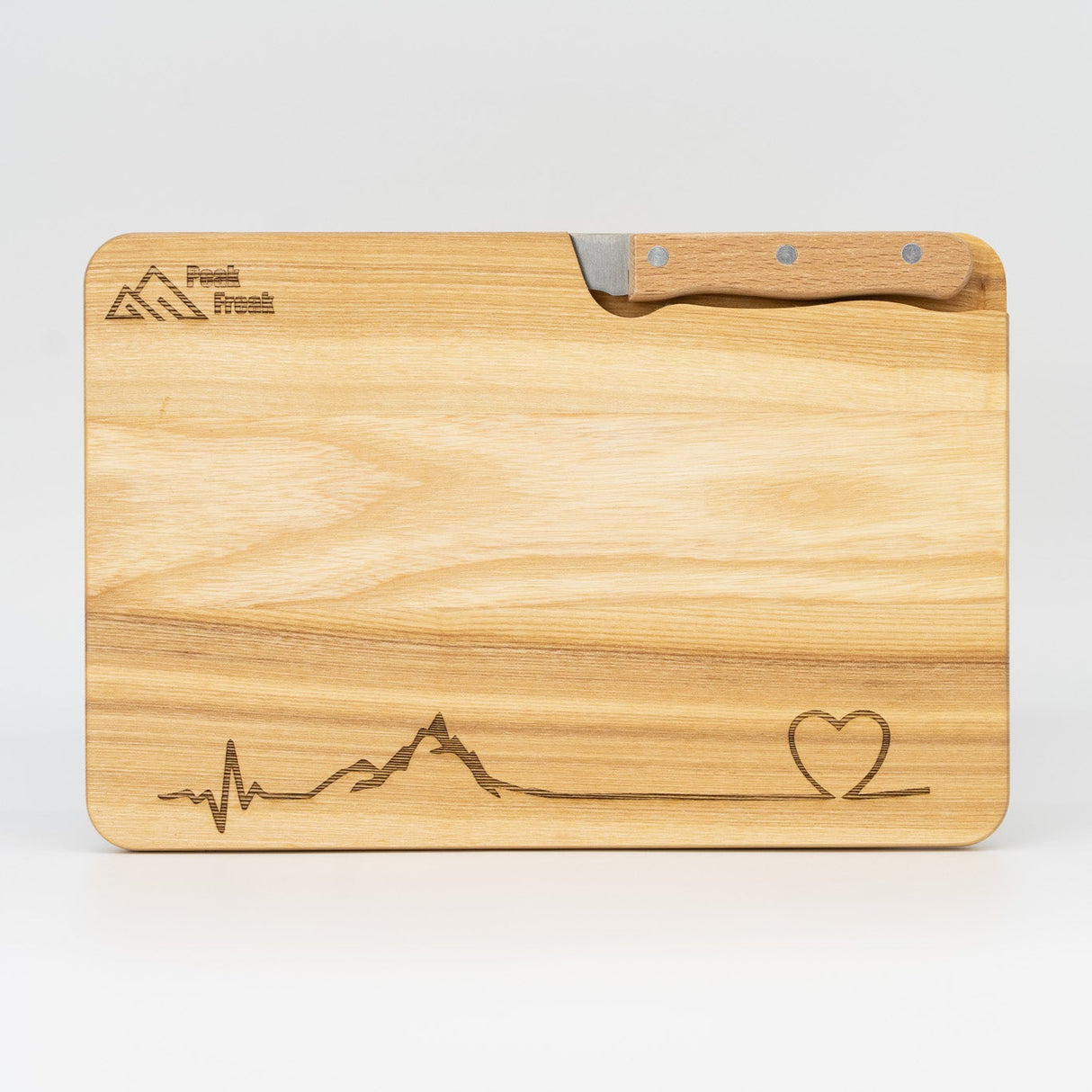 Schneidbrett Esche inkl. Messer - Bergschlag