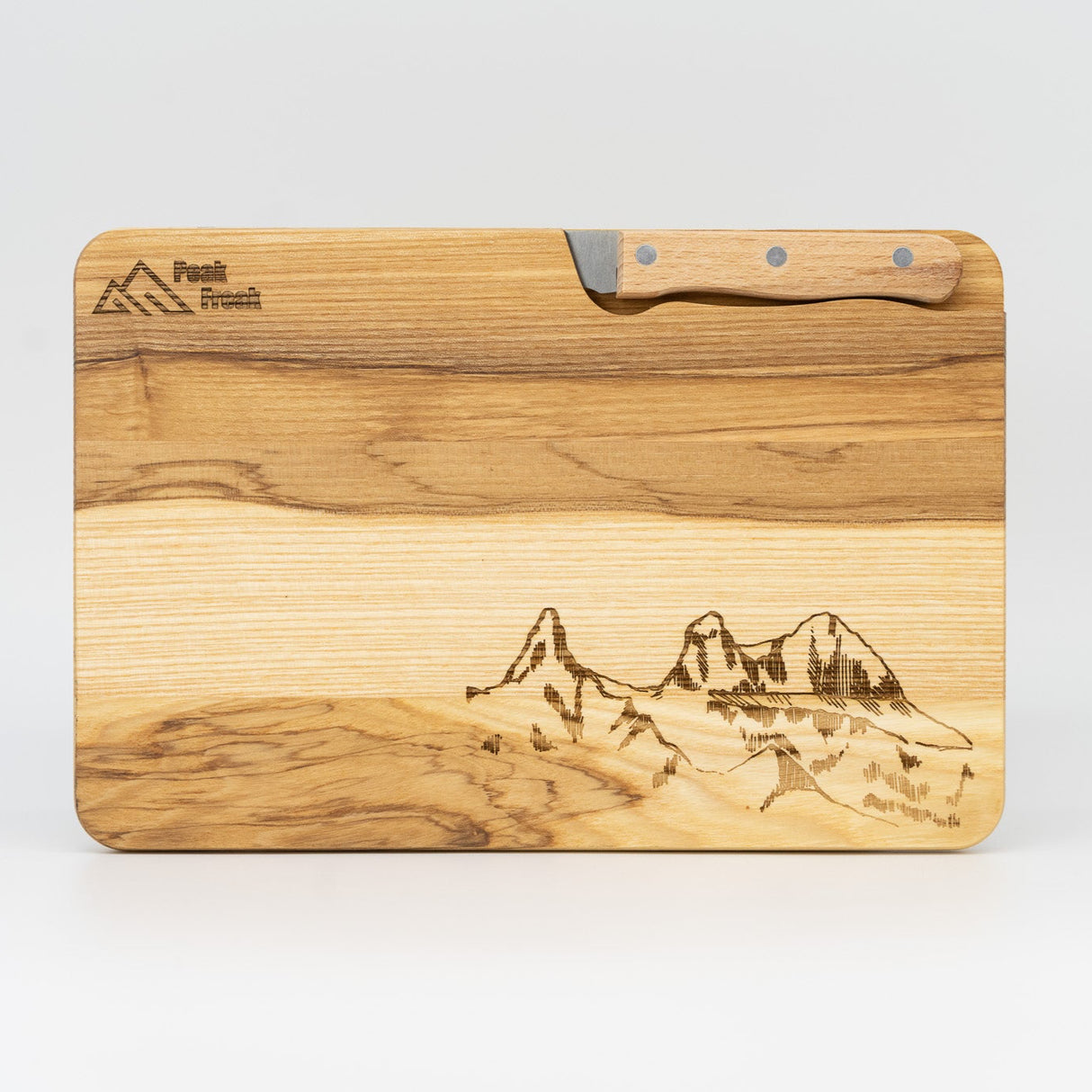 Schneidbrett Esche inkl. Messer - Mountain