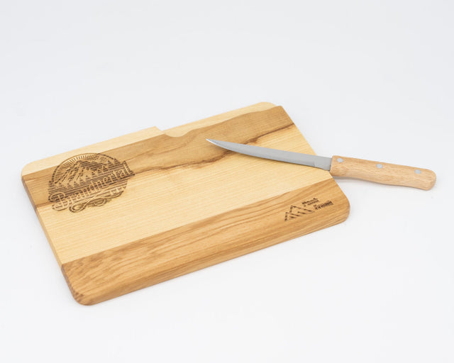 Schneidbrett Esche inkl. Messer - Brandnertal