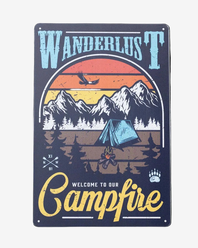 Retro Blechschild Camping wanderlust