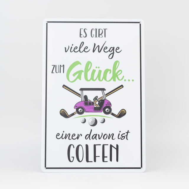 Retro Blechschild Golf glück