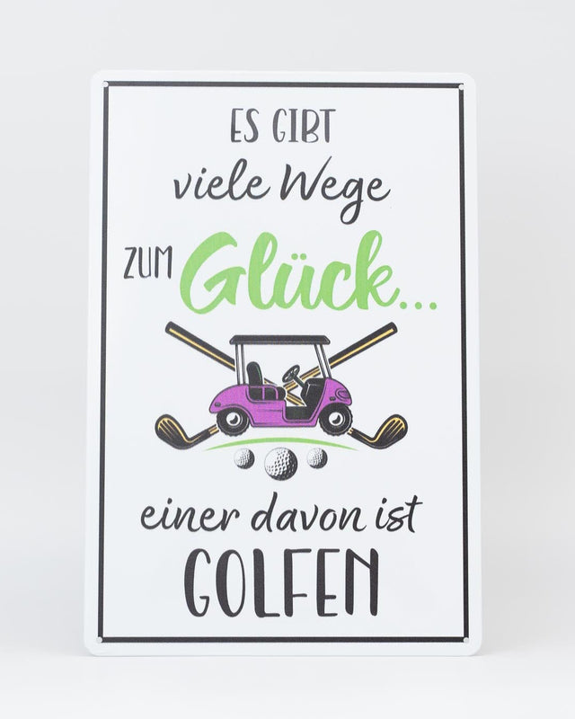 Retro Blechschild Golf glück