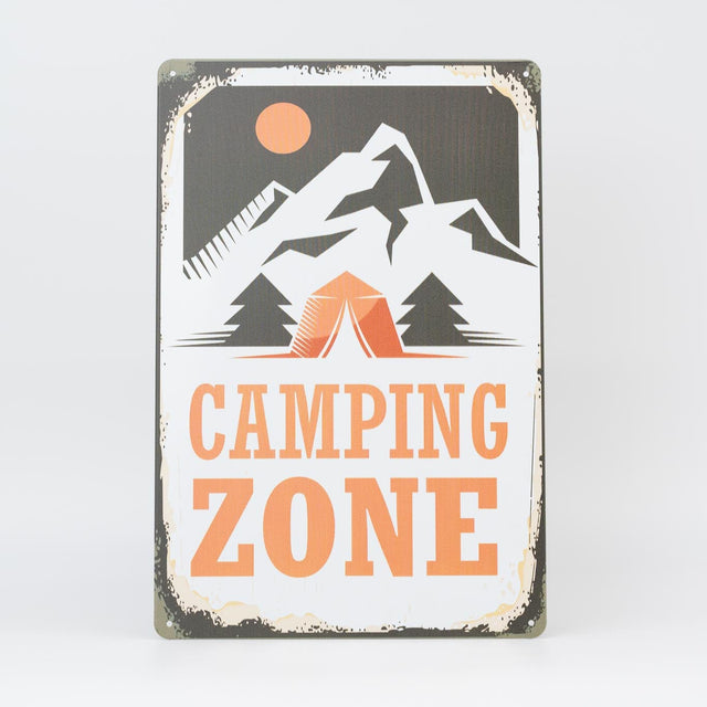 Retro Blechschild Camping camping zone