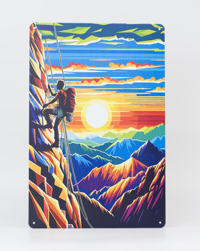 Retro Blechschild Climbing sun