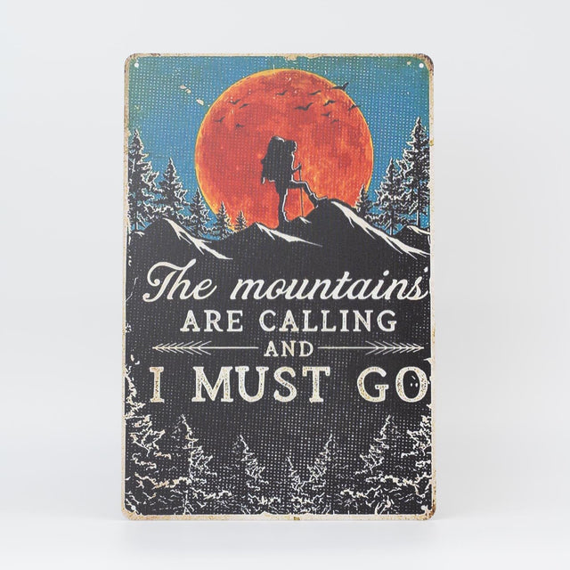 Retro Blechschild Explore/Wandern mountains calling