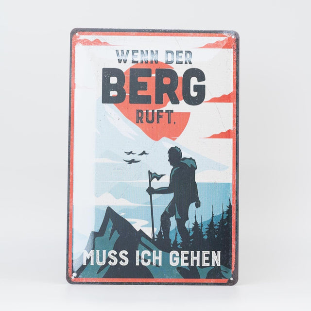 Retro Blechschild Explore/Wandern berg ruft