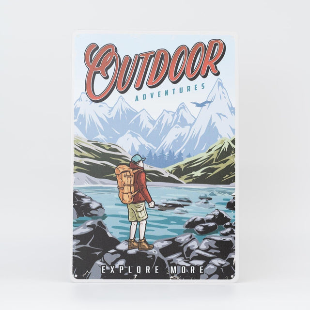Retro Blechschild Explore/Wandern outdoor