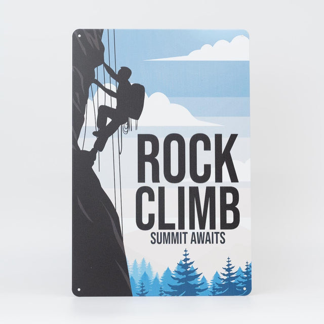 Retro Blechschild Climbing blue climber