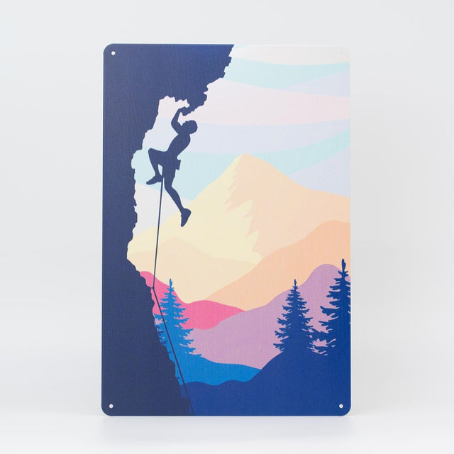 Retro Blechschild Climbing overhead