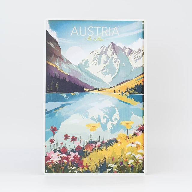 Retro Blechschild Explore/Wandern austria