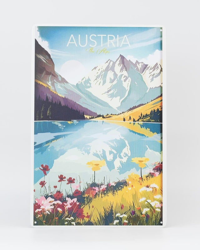 Retro Blechschild Explore/Wandern austria