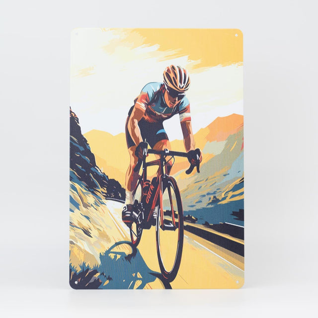 Retro Blechschild Biker rennrad solo