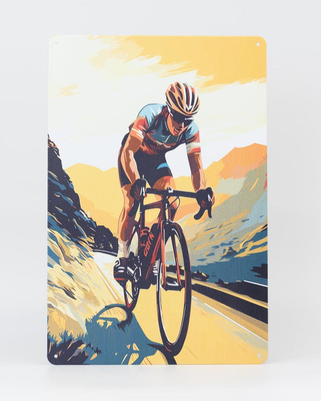 Retro Blechschild Biker rennrad solo
