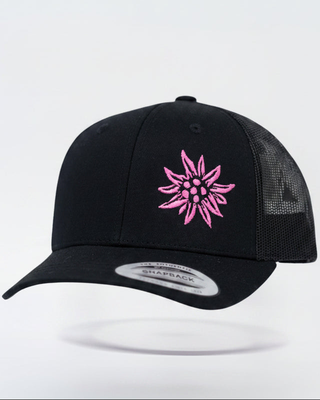 Junior Edelweiss Truckercap Mesh black pink