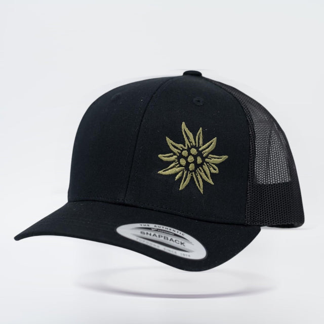 Junior Edelweiss Truckercap Mesh black khaki