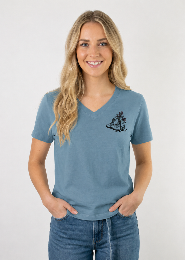 Bergschuh V-Ausschnitt T-Shirt Women