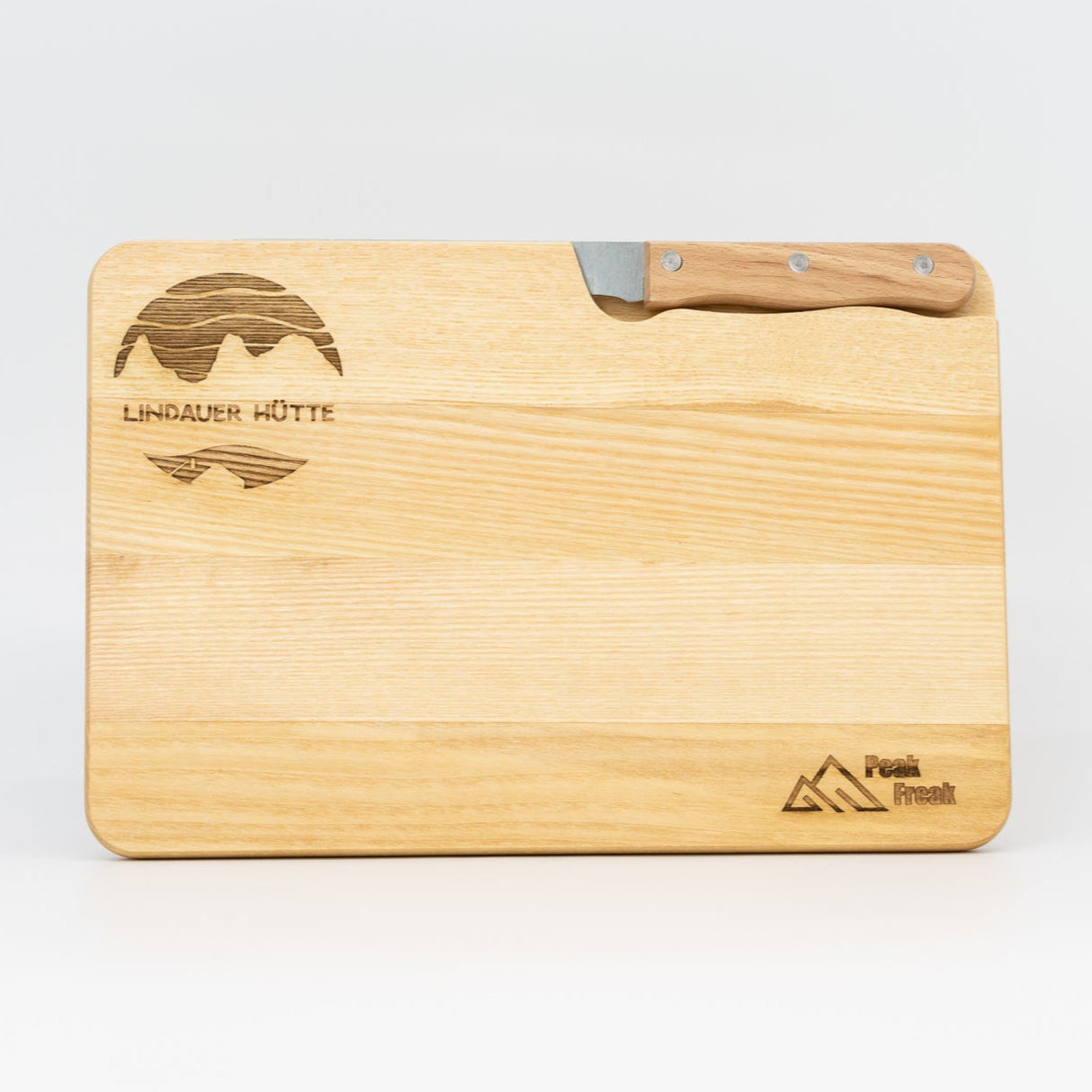 Schneidbrett Esche inkl. Messer - Lindauer