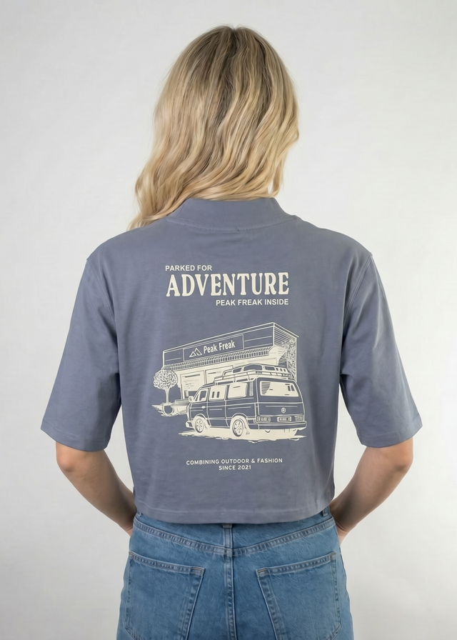 Parked for Adventure Oversize Crop T-Shirt Women