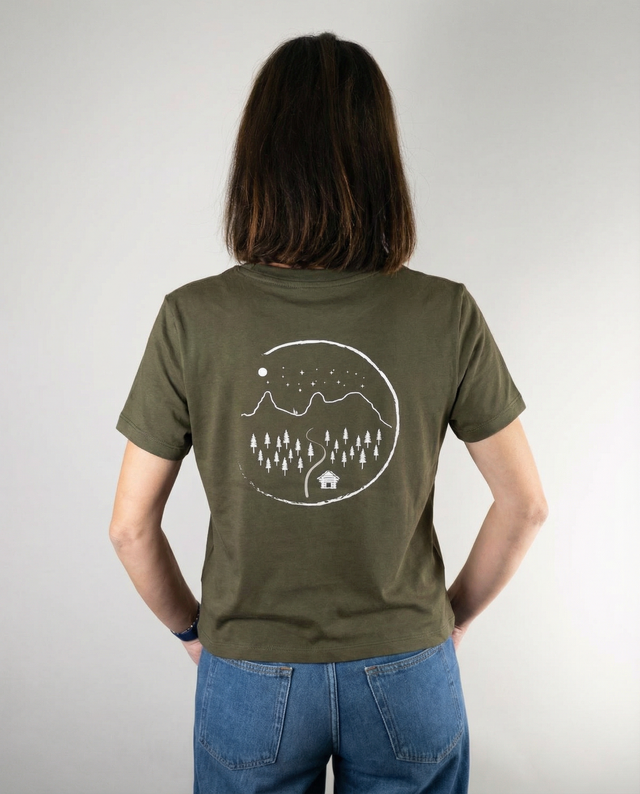 Montafon Crop T-Shirt Women Khaki