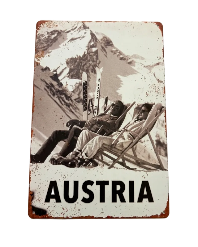 Retro Blechschild Heimat Austria - Liegestuhl