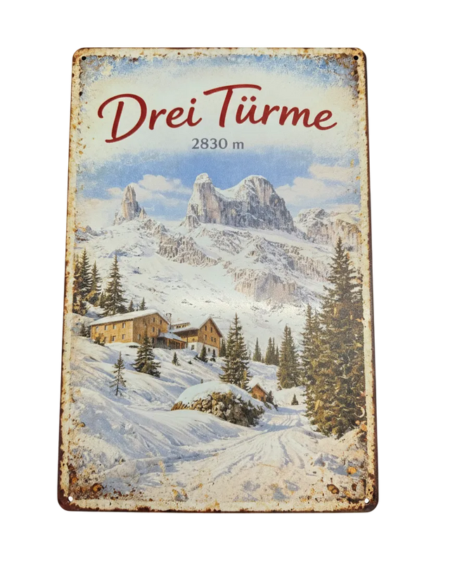 Retro Blechschild Heimat Drei Türme