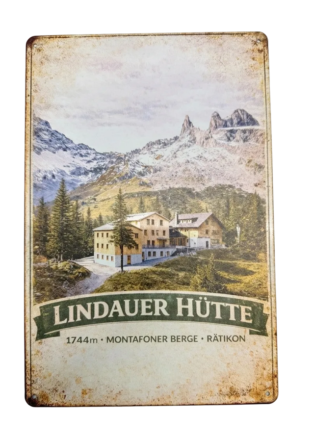 Retro Blechschild Heimat Lindauer Hütte
