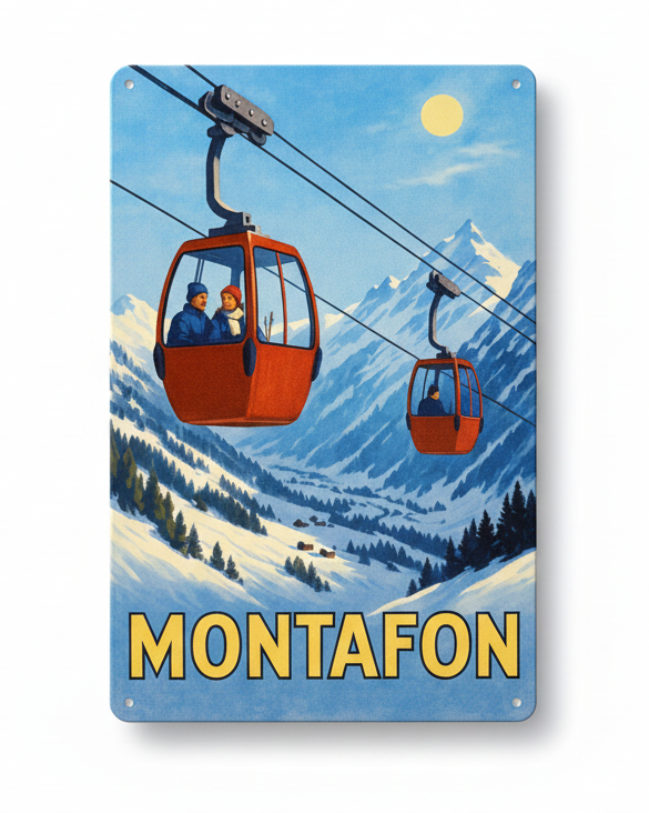 Retro Blechschild Heimat Montafon - old Gondel