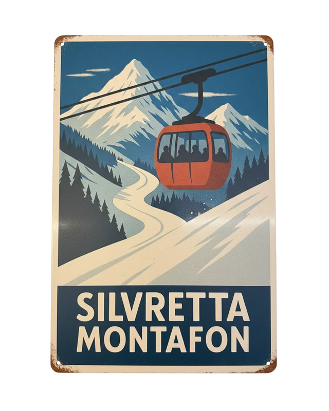Retro Blechschild Heimat Silvretta Montafon - Gondel