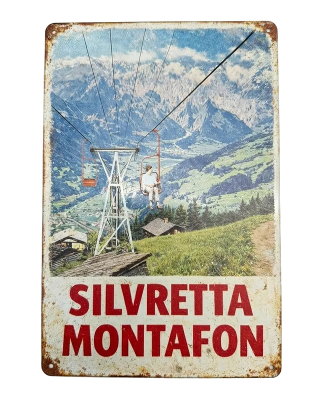 Retro Blechschild Heimat Silvretta Montafon - Sessellift