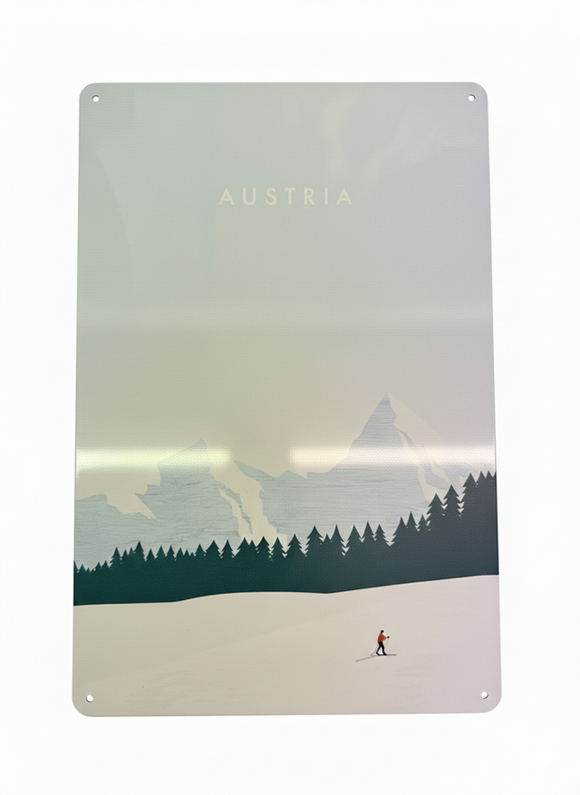 Retro Blechschild Winter Austria - Landschaft