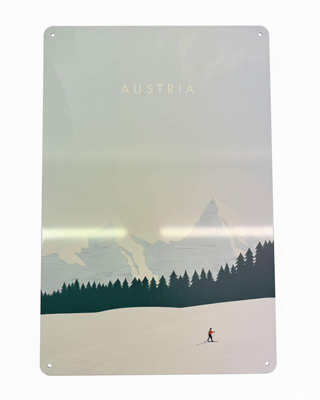 Retro Blechschild Winter Austria - Landschaft