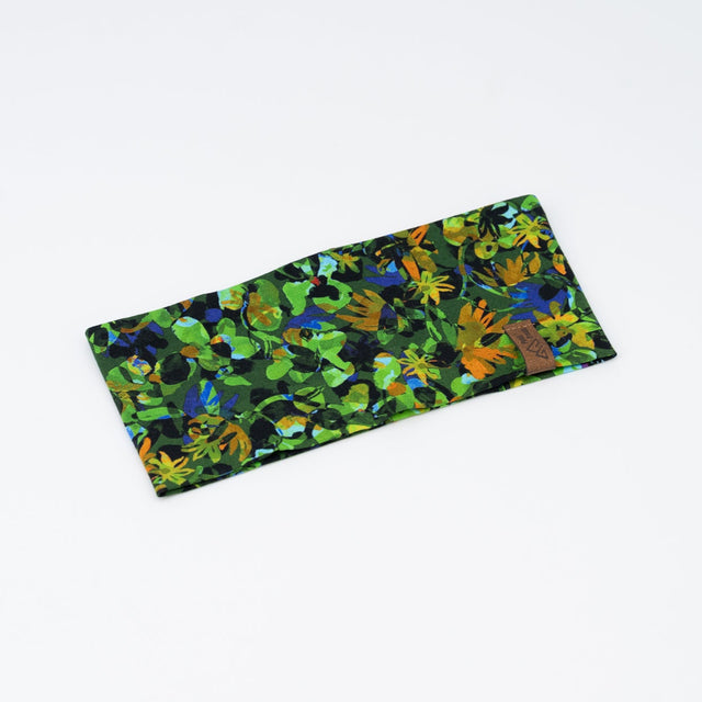 Sportstirnband Blumen grün