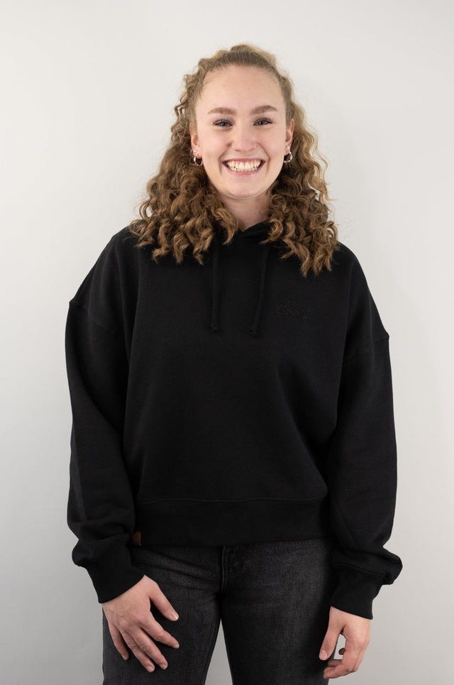 Urban Crop Hoodie Women Black