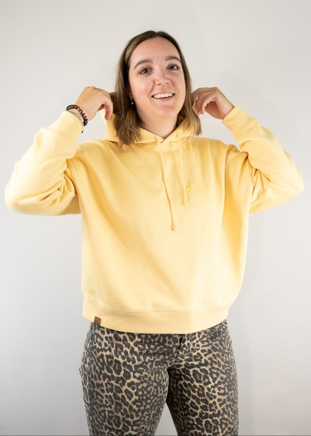 Urban Crop Hoodie Women Viva Yellow