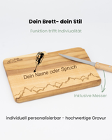 Schneidbrett Esche inkl. Messer - Lindauer