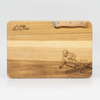 Schneidbrett Esche inkl. Messer - Skifahrer