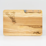 Schneidbrett Esche inkl. Messer - Snowboarder