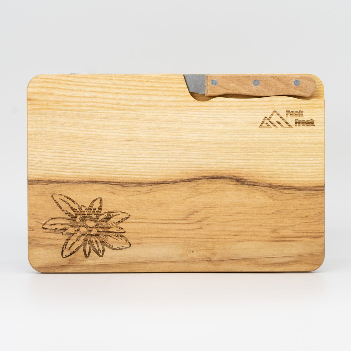 Schneidbrett Esche inkl. Messer - Edelweiss