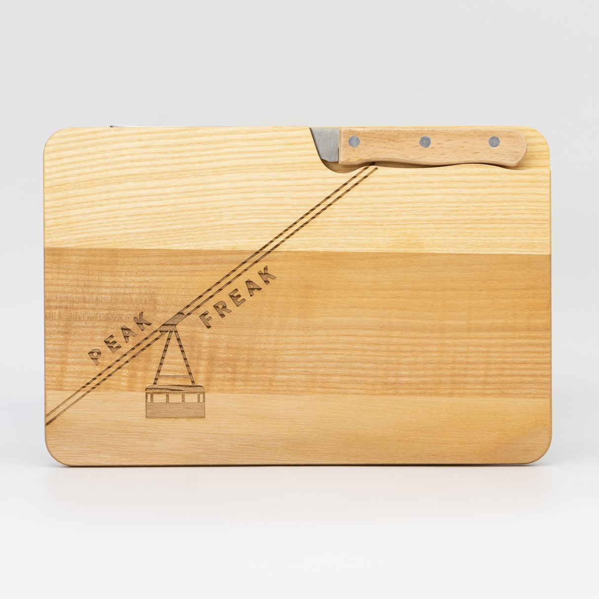 Schneidbrett Esche inkl. Messer - Gondel