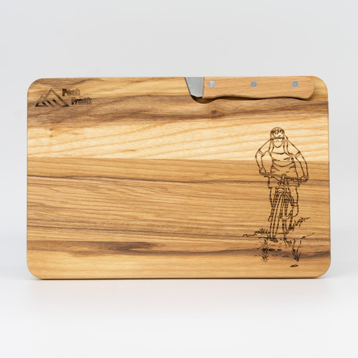 Schneidbrett Esche inkl. Messer - Biker