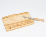 Schneidbrett Esche inkl. Messer - Bergschlag