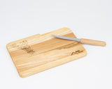 Schneidbrett Esche inkl. Messer - Snowboarder