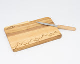 Schneidbrett Esche inkl. Messer - Bergkette