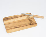 Schneidbrett Esche inkl. Messer - Biker