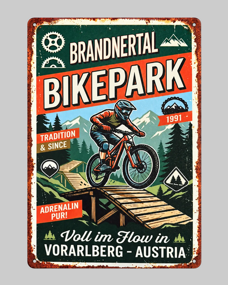 Retro Blechschild Biker
