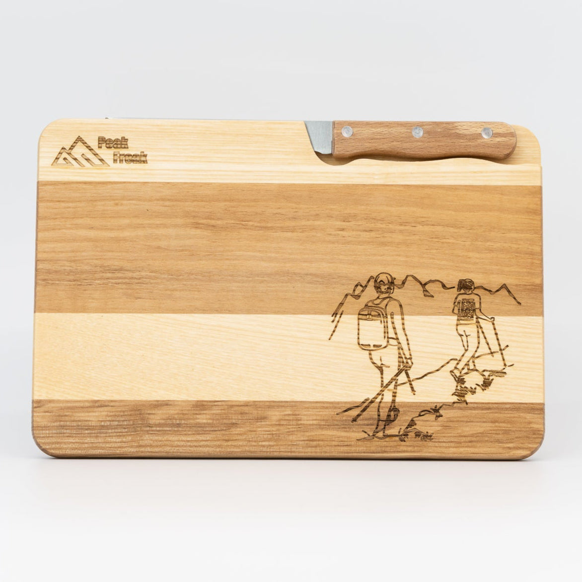 Schneidbrett Esche inkl. Messer - Wanderung