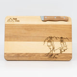 Schneidbrett Esche inkl. Messer - Wanderung