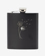 Flachmann schwarz matt Gravur Blumen